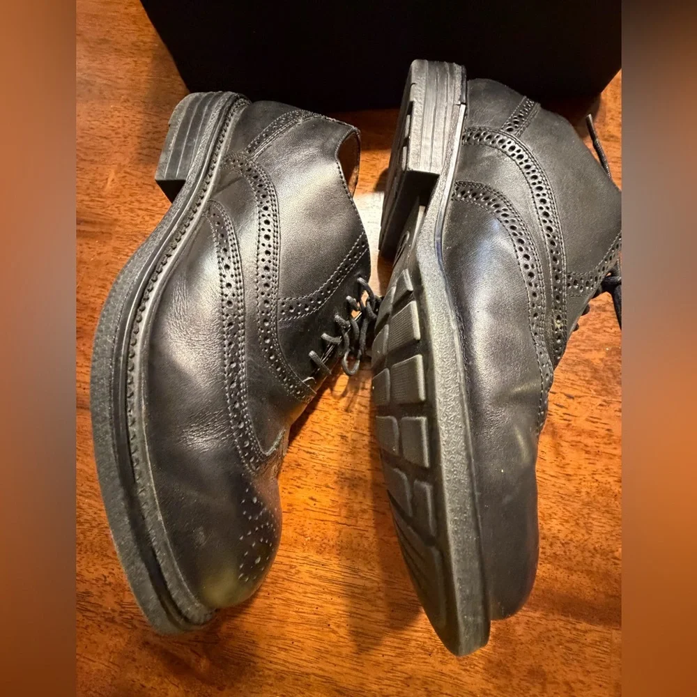 Florsheim Mortimer Black Leather lace up wingtip‎ Men's Brogues shoes 10.5 wide